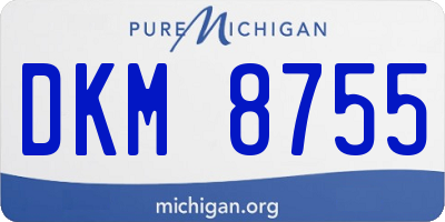 MI license plate DKM8755