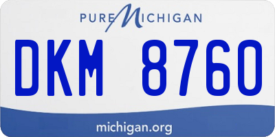 MI license plate DKM8760