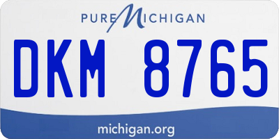 MI license plate DKM8765