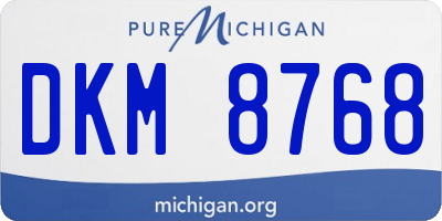 MI license plate DKM8768