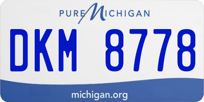 MI license plate DKM8778