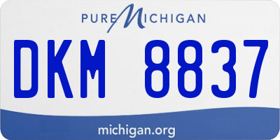 MI license plate DKM8837