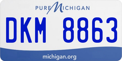 MI license plate DKM8863