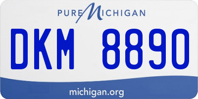 MI license plate DKM8890