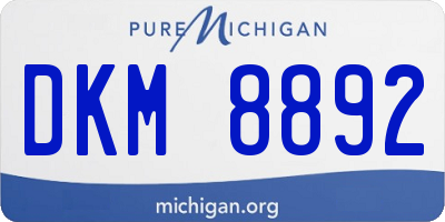 MI license plate DKM8892