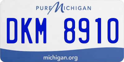 MI license plate DKM8910