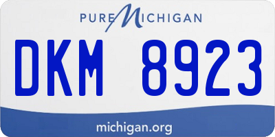 MI license plate DKM8923