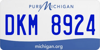 MI license plate DKM8924
