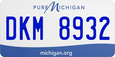 MI license plate DKM8932