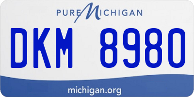 MI license plate DKM8980