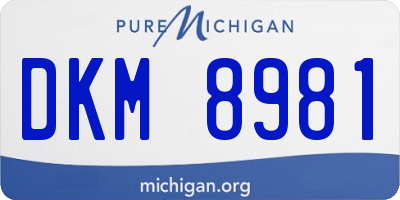 MI license plate DKM8981