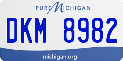 MI license plate DKM8982