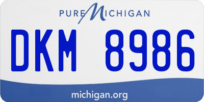 MI license plate DKM8986