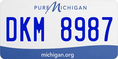 MI license plate DKM8987
