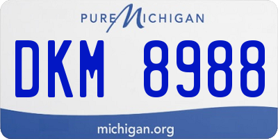 MI license plate DKM8988