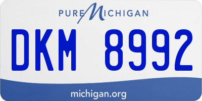 MI license plate DKM8992