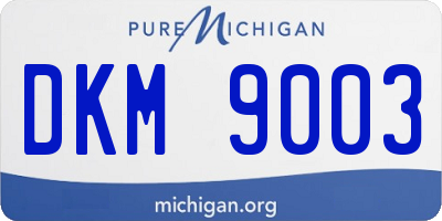 MI license plate DKM9003