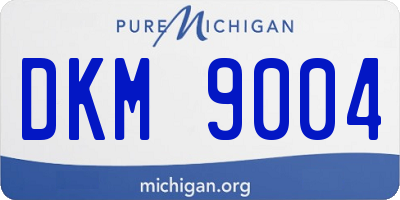 MI license plate DKM9004
