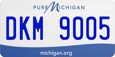 MI license plate DKM9005