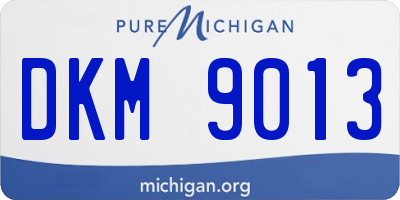 MI license plate DKM9013