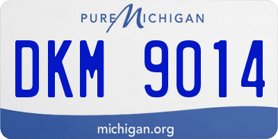 MI license plate DKM9014
