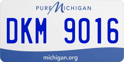 MI license plate DKM9016