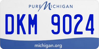 MI license plate DKM9024