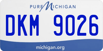 MI license plate DKM9026