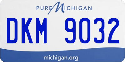 MI license plate DKM9032