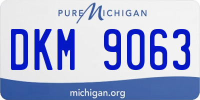 MI license plate DKM9063