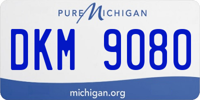 MI license plate DKM9080