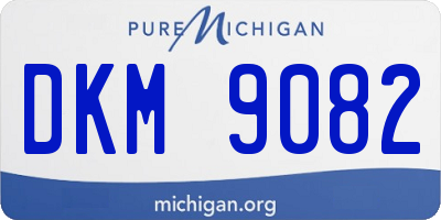 MI license plate DKM9082