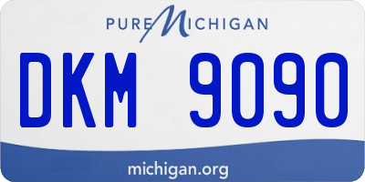MI license plate DKM9090