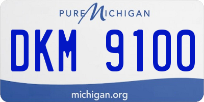 MI license plate DKM9100