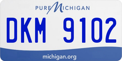 MI license plate DKM9102
