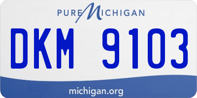 MI license plate DKM9103