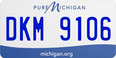 MI license plate DKM9106