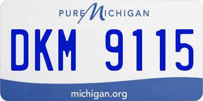 MI license plate DKM9115