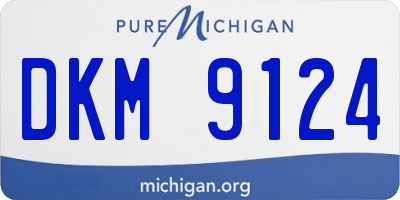 MI license plate DKM9124