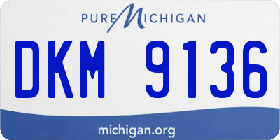 MI license plate DKM9136