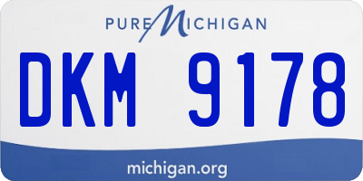 MI license plate DKM9178