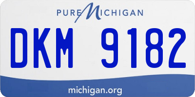 MI license plate DKM9182