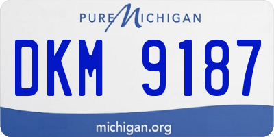 MI license plate DKM9187