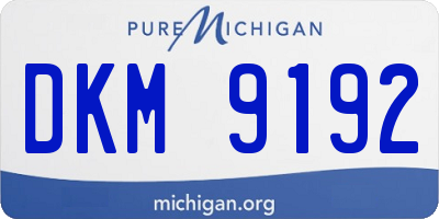 MI license plate DKM9192