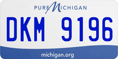 MI license plate DKM9196