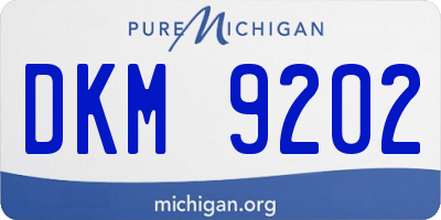 MI license plate DKM9202