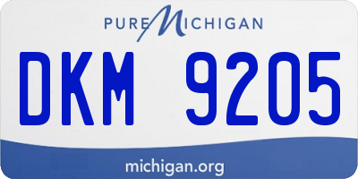 MI license plate DKM9205