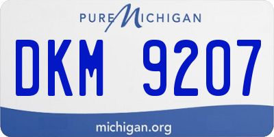 MI license plate DKM9207