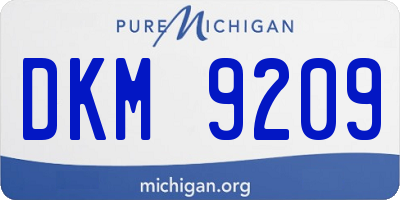 MI license plate DKM9209