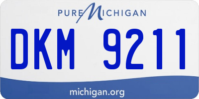 MI license plate DKM9211